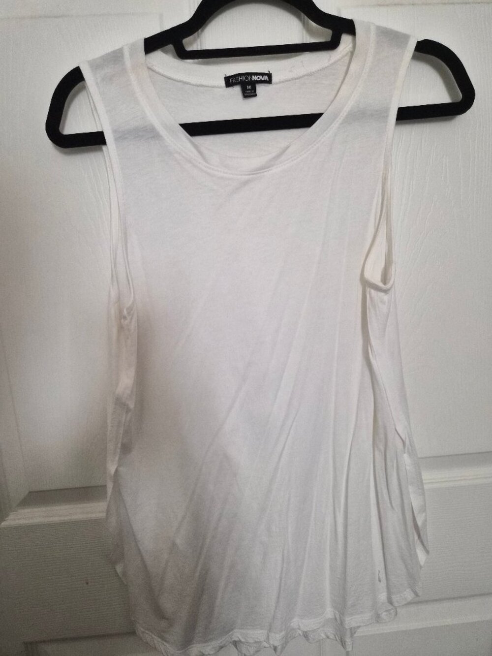 Fashion Nova White Sleeveless Top Size M